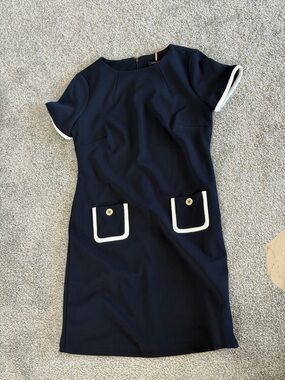 Tommy Hilfiger NWOT Navy Blue Contrast Trim Shift Dress